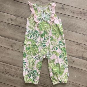 Burt’s Bees Palm Trees One Piece Bodysuit 0 3 months EUC